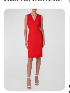 Akris Sleeveless V-Neck Sheath Dress in Cadmium